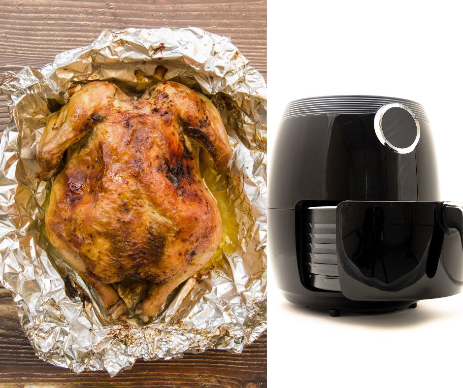 Can I wrap chicken in foil in air fryer