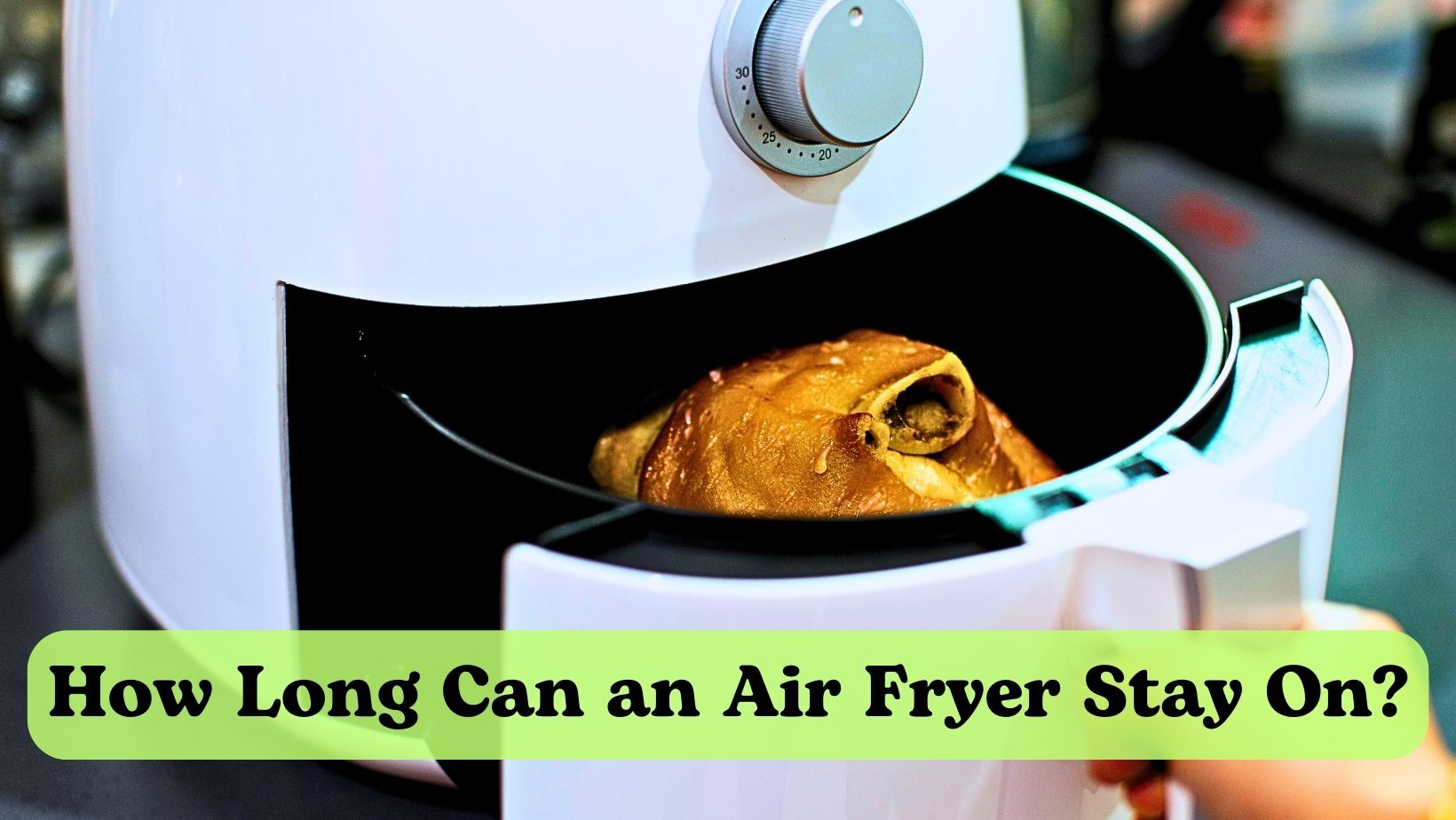 An air fryer with a bread inside.